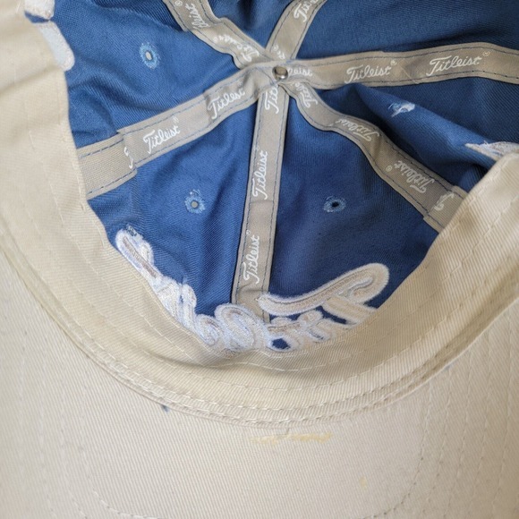 Titleist FootJoy FJ Golf Strapback Hat Cap Logo Blue Tan Adjustable Men - Picture 7 of 10